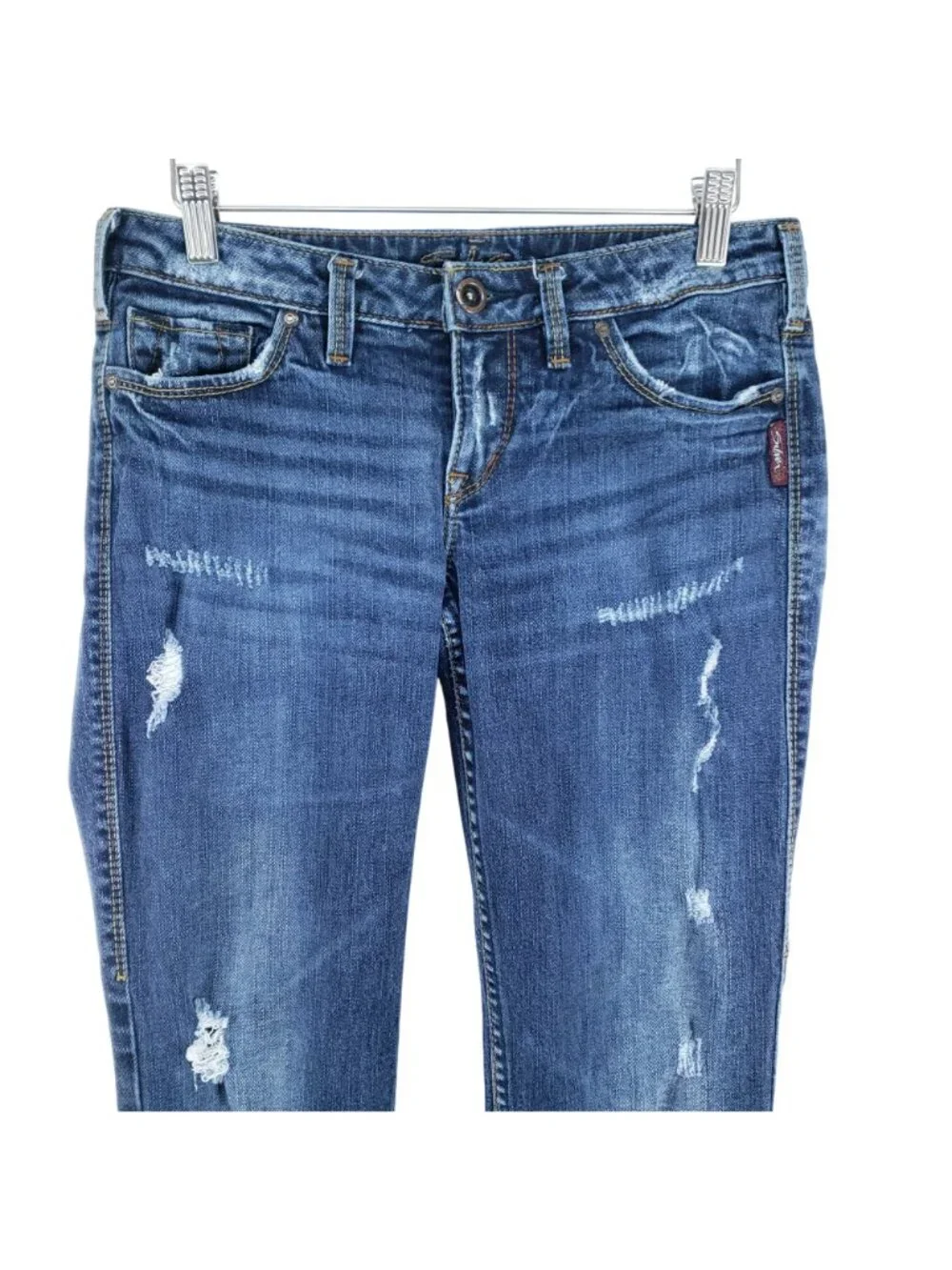 Silver Jeans Alex Bootcut Jeans Women's Size 28x31 Destroyed - Picture 3 of 7